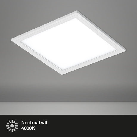 Briloner simple - plafonnier LED - panneau de plafonnier - lumière blanc neutre 4 000 k - 1 300 lm - 12w - 29,5 x 29,5 cm - blanc