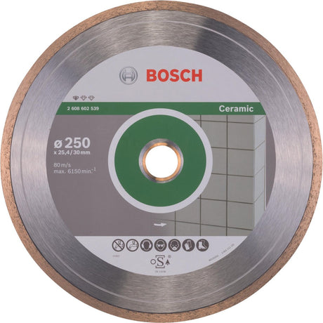 Bosch - disque à tronçonner diamanté standard pour céramique 250 x 30+25,40 x 1,6 x 7 mm