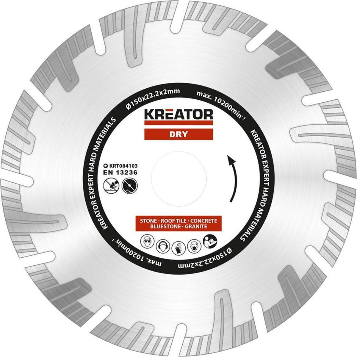 Kreator krt084103 jeu de disques diamantés – ø150mm