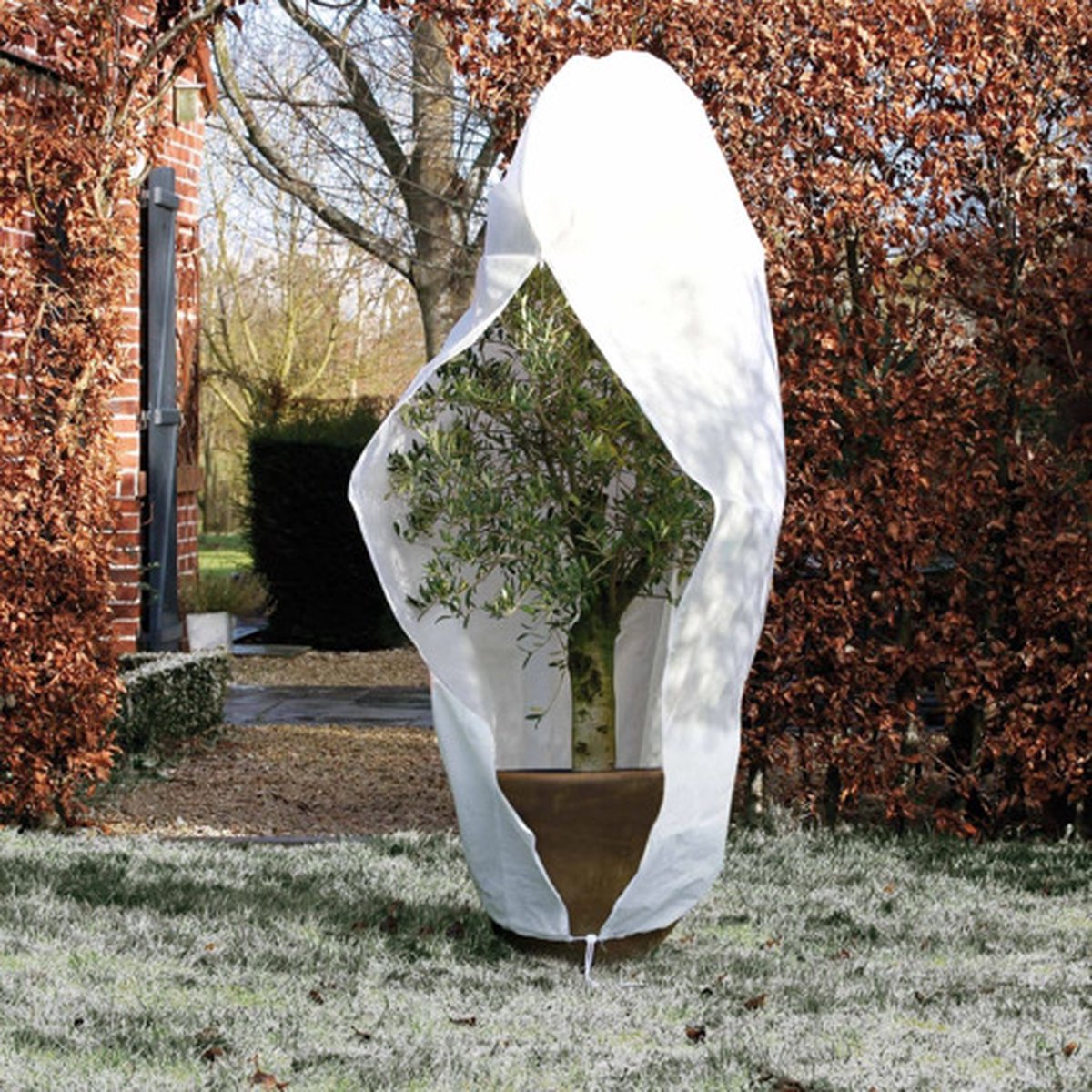 Couverture d'hiver de la nature avec fermeture éclair 70 g m² 2,5x2,5x3 m blanc