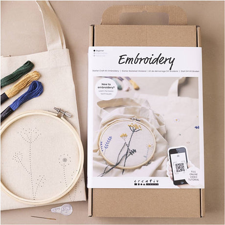 Creativ company starter hobby set broderie, fleurs, 1 boîte