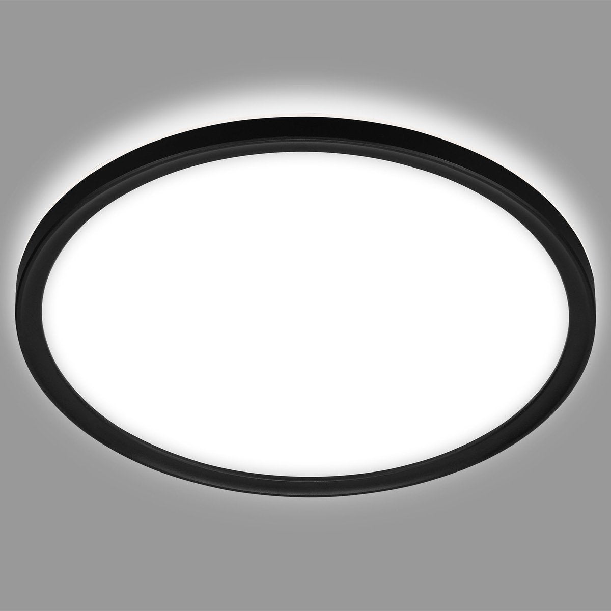 Briloner - éclairage de salle de bain LED - plafonnier avec rétroéclairage - plafonnier de salle de bain - ip44 - ø42 cm - noir
