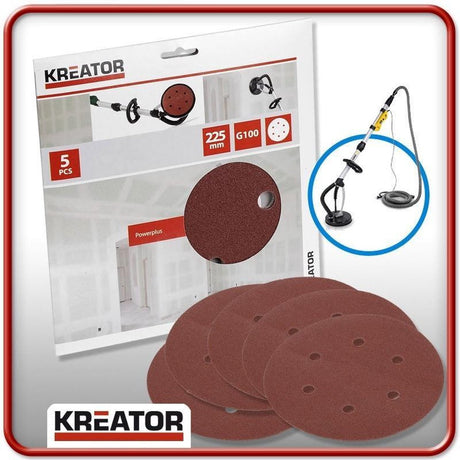 Kreator krt232007 papier de verre rond 225 mm k150