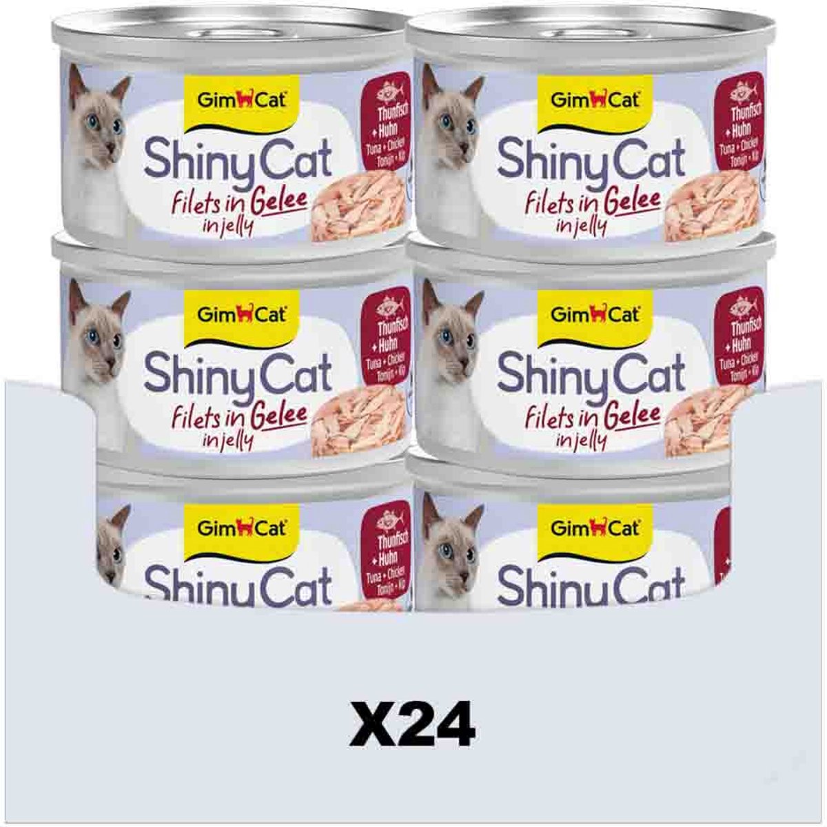 Filets de Shinycat Gimcat en gelée de thon + poulet, 24 x 70 g
