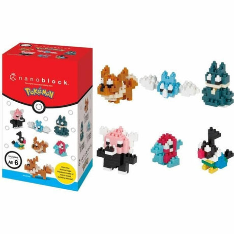 Bandai - nanoblock - pack de mini-figurines Pokémon normales - boîte de 6 figurines Pokémon en briques - ensemble de construction de modèles - jouets pour enfants de 12 ans et plus, adolescents adultes - nbpm14b