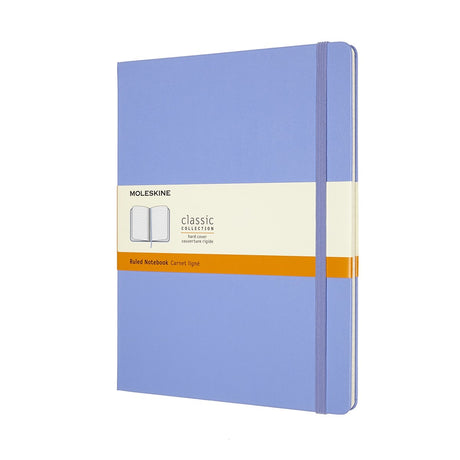 Carnet classique Moleskine - extra large - couverture rigide - ligné - bleu hortensia