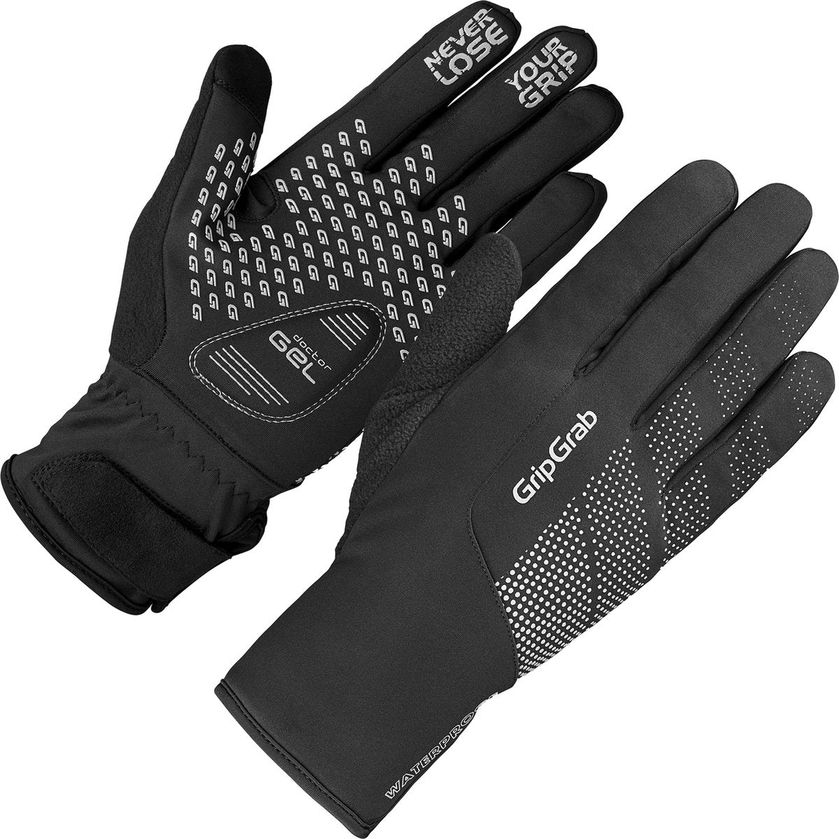 Gripgrab - ride gants de cyclisme d'hiver imperméables à doigts longs imperméables avec rembourrage - unisexe - noir - taille xs