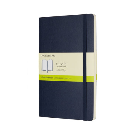 Carnet classique Moleskine - grand - couverture souple - vierge - bleu saphir