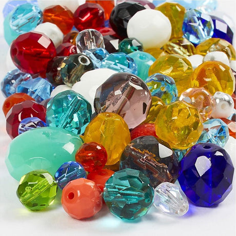 Société créative https: www.ccobby.nl facet-glass-beads-size-3-15-mm-hole-size-0-5-1-5-mm-approx-450-piece-various-colors-400-gr-1-box
