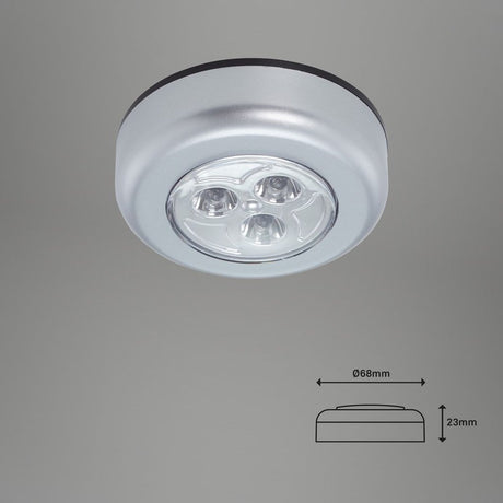 B.k.licht briloner - lot de 5 lampes d'armoire - lampes sous comptoir - alimenté par batterie - autocollant - veilleuse - lampes d'armoire - ø6,8 cm