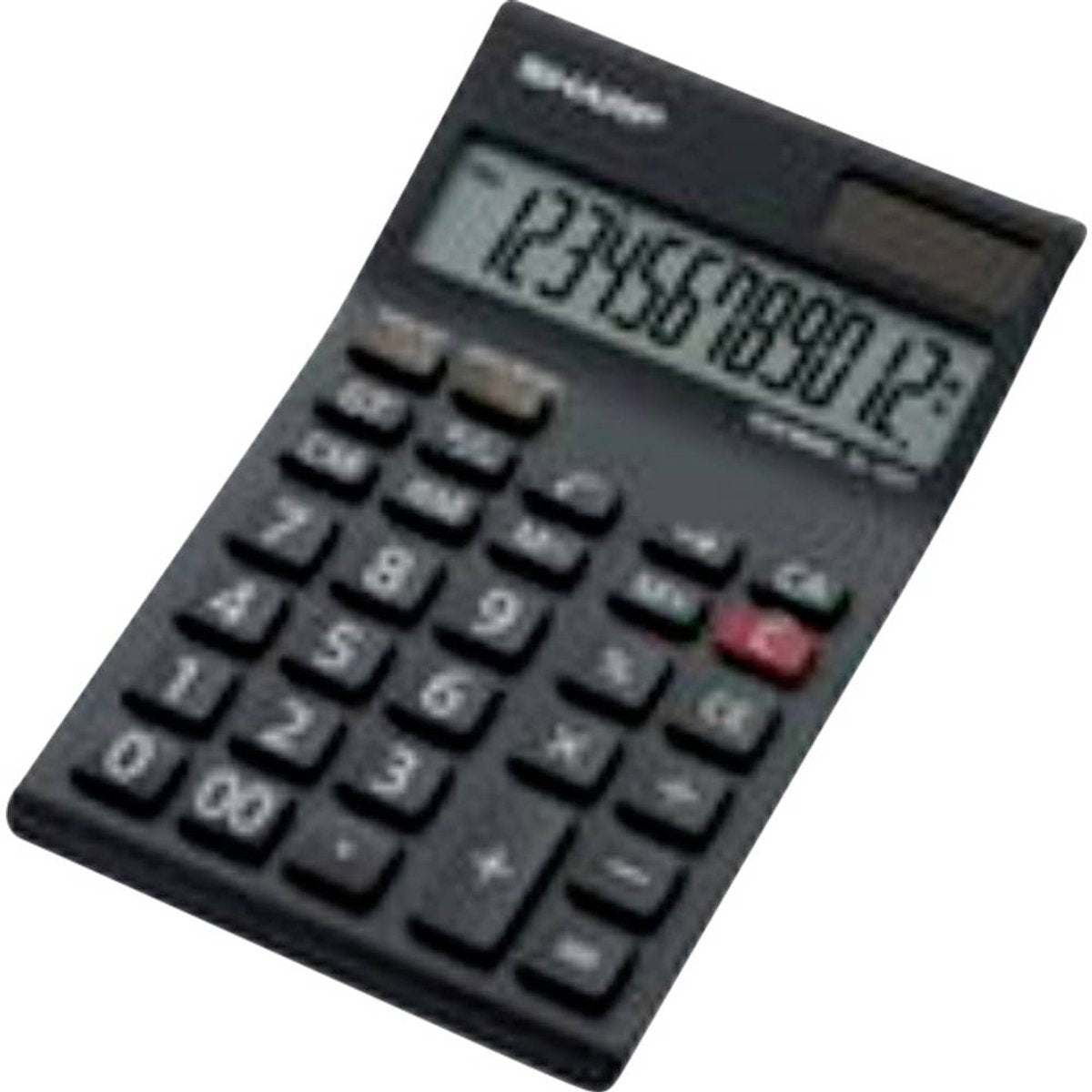 Calculatrice Sharp - el124twh - noir et blanc - 12 chiffres - 1x pile lr44 - sh-el124twh