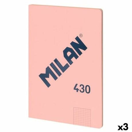 Carnet Milan série 1918 rose a4 48 feuilles (3 pièces)