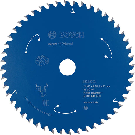 Bosch 2608644509 lame de scie circulaire batterie expert - 165 x 20 x 48t - bois - carbure