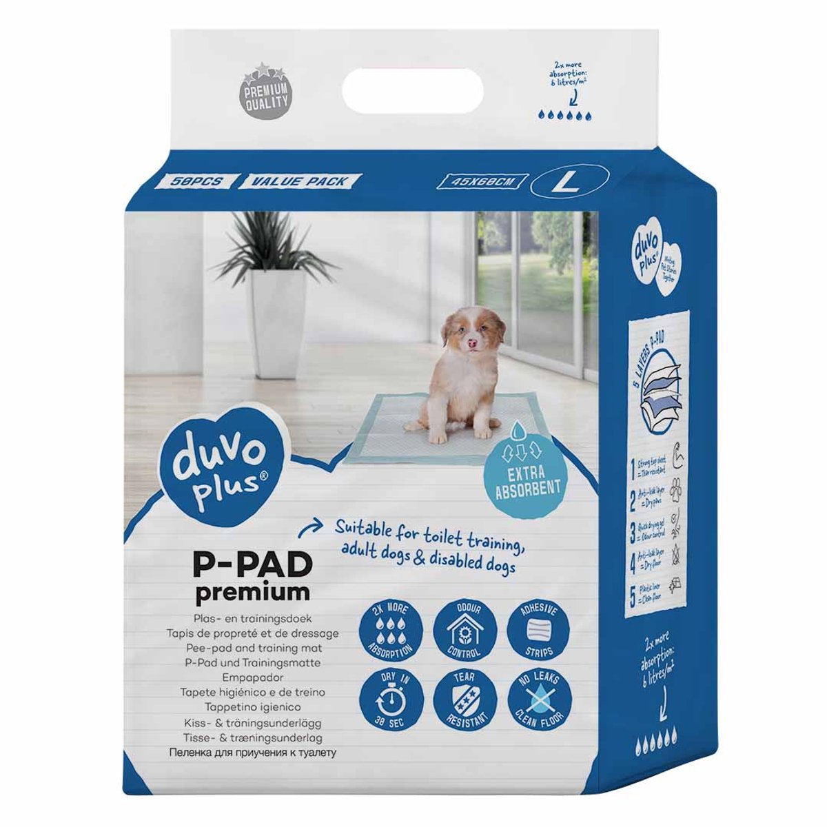 Duvo + p-pad premium l - 45x60cm 50 pièces
