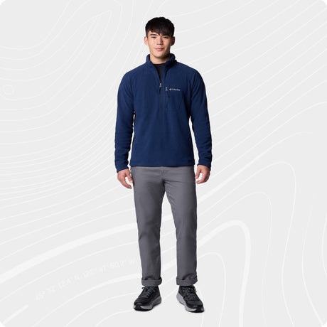 Pull d'extérieur pour homme en polaire semi-zippée Columbia fast trek™ iii - marine collégiale - taille s
