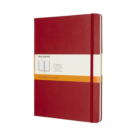 Carnet classique Moleskine - extra large - couverture rigide - ligné - rouge