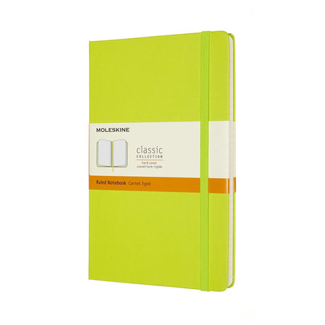 Carnet classique Moleskine - grand - couverture rigide - ligné - vert citron