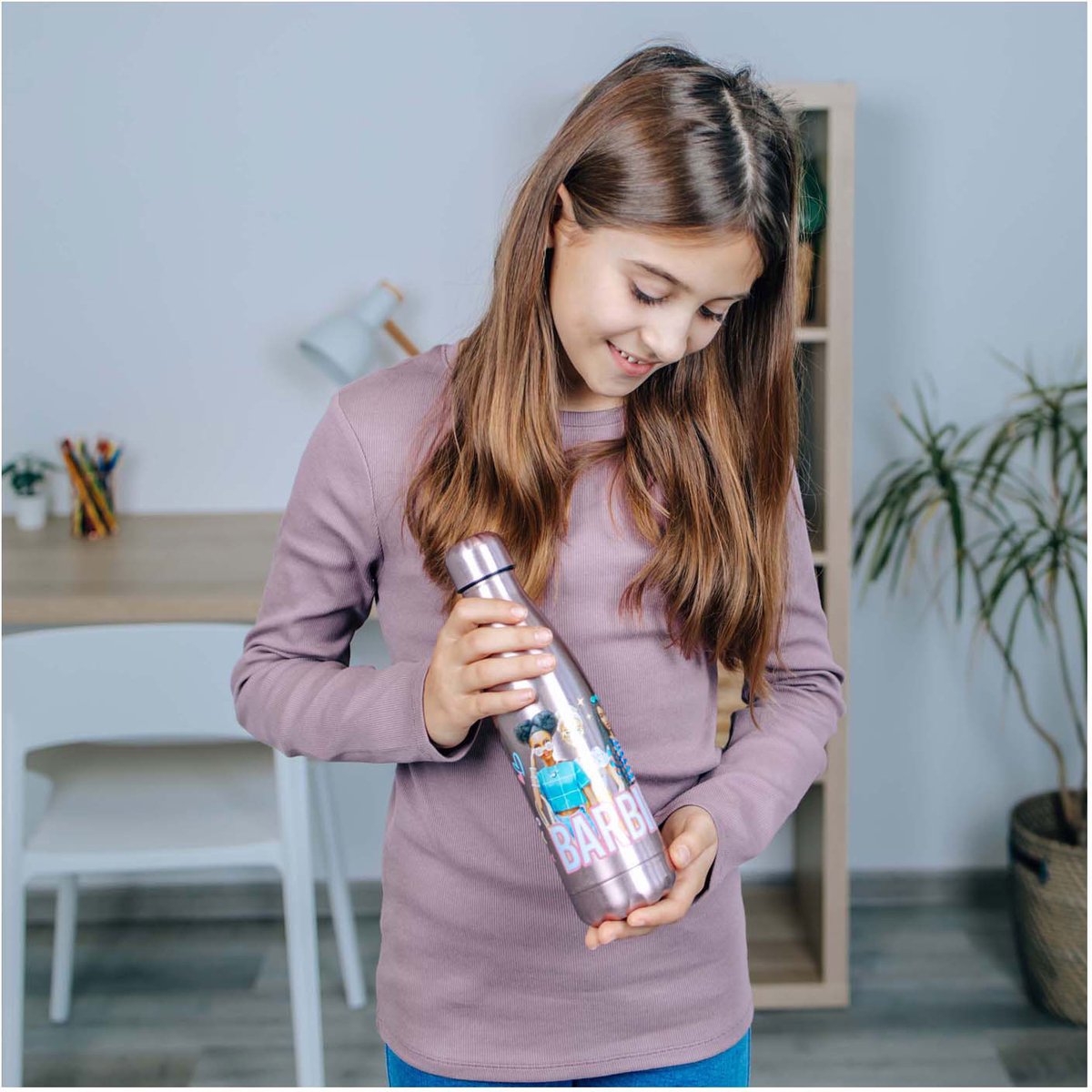 Undercover Barbie gourde en acier inoxydable 450 ml multicolore adaptée aux enfants.