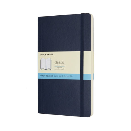 Carnet classique Moleskine - grand - couverture souple - à pois - bleu saphir