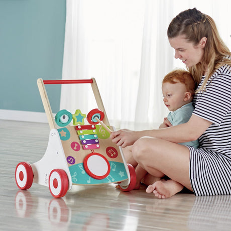 Déambulateur musical Hape - aide à la marche avec tambour, xylophone et résistance réglable - à partir de 10 mois