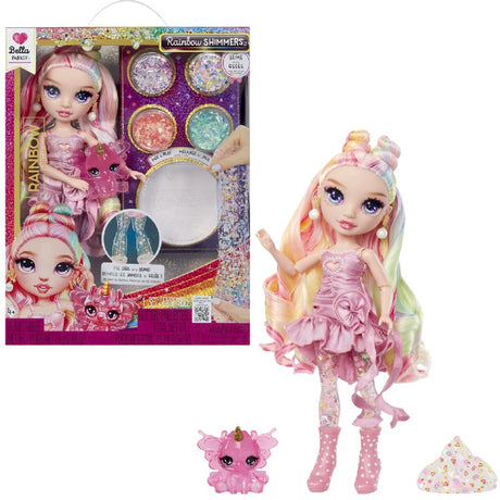 Mga entertainment arc-en-ciel à hautes paillettes avec poupée mannequin slime - bella
