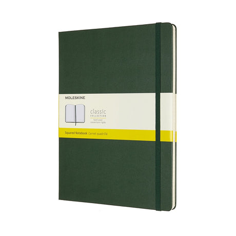 Carnet classique Moleskine - extra large - couverture rigide - à carreaux - vert myrte