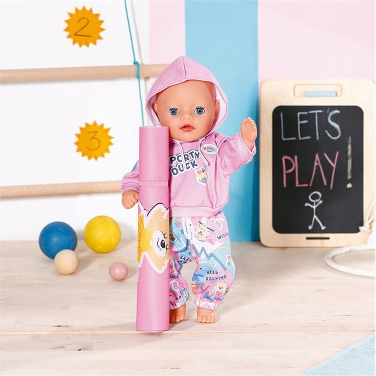 Tenue de gym baby born petite maternelle - vêtements de poupée 36 cm