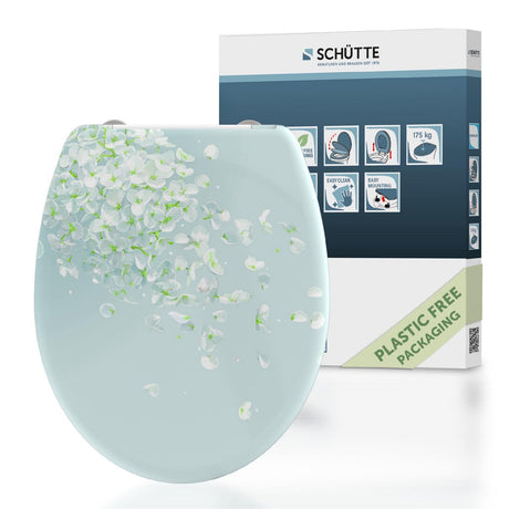 Siège de toilette Schütte avec une fleur à libération rapide de fermes en serre dans le vent