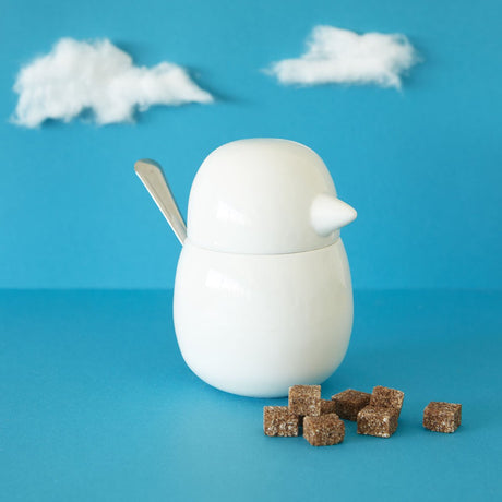 Balvi sucrier oiseau birdie porcelaine blanche