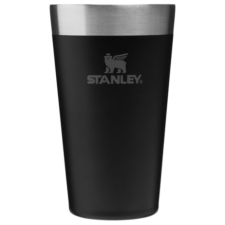 Pinte de bière empilable Stanley Adventure 0,47 l - garde la bière ou d'autres boissons au frais pendant 4 heures - tasse de camping empilable - isolation à double paroi - passe au lave-vaisselle - noir mat
