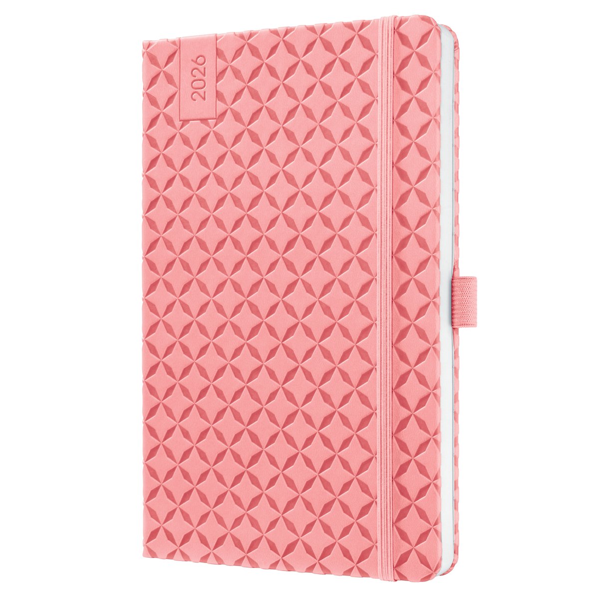 Agenda hebdomadaire Sigel Flair 2026 - format A5 - rose rose - couverture rigide - si-j6111