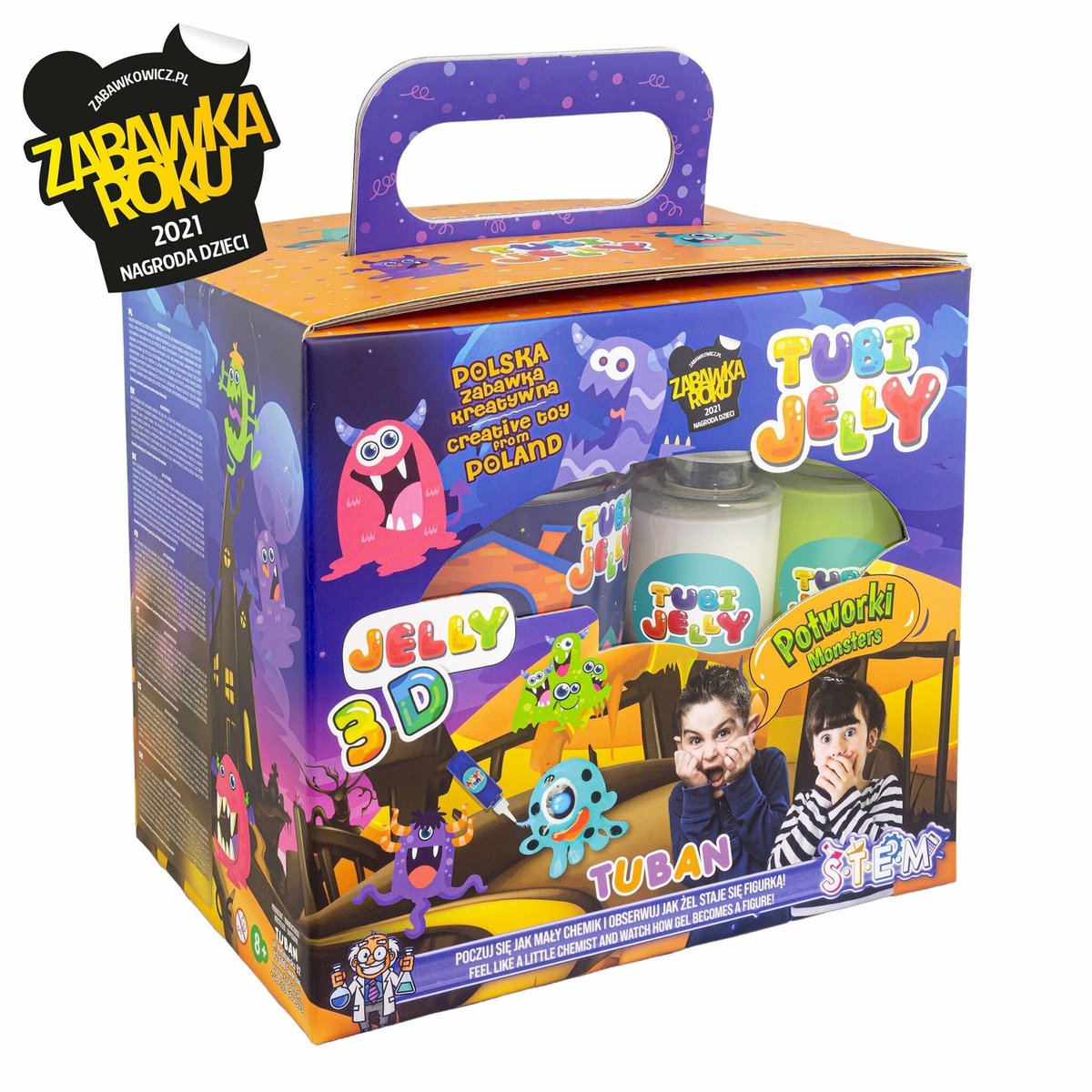 Jouets Tuban - ensemble de gelée tubi avec 6 couleurs et petits échantillons d'aquarium.
