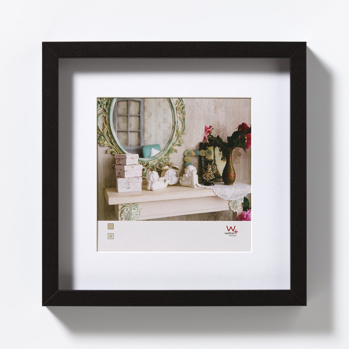 Walther Stockholm - cadre en bois mdf - format photo 30x30 cm - noir