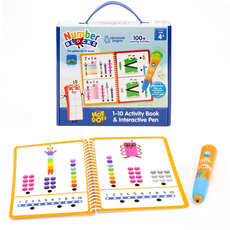Ressources d'apprentissage blocs de numéros de points chauds 1 à 10 stylo interactif pour livre d'activités. - 3+