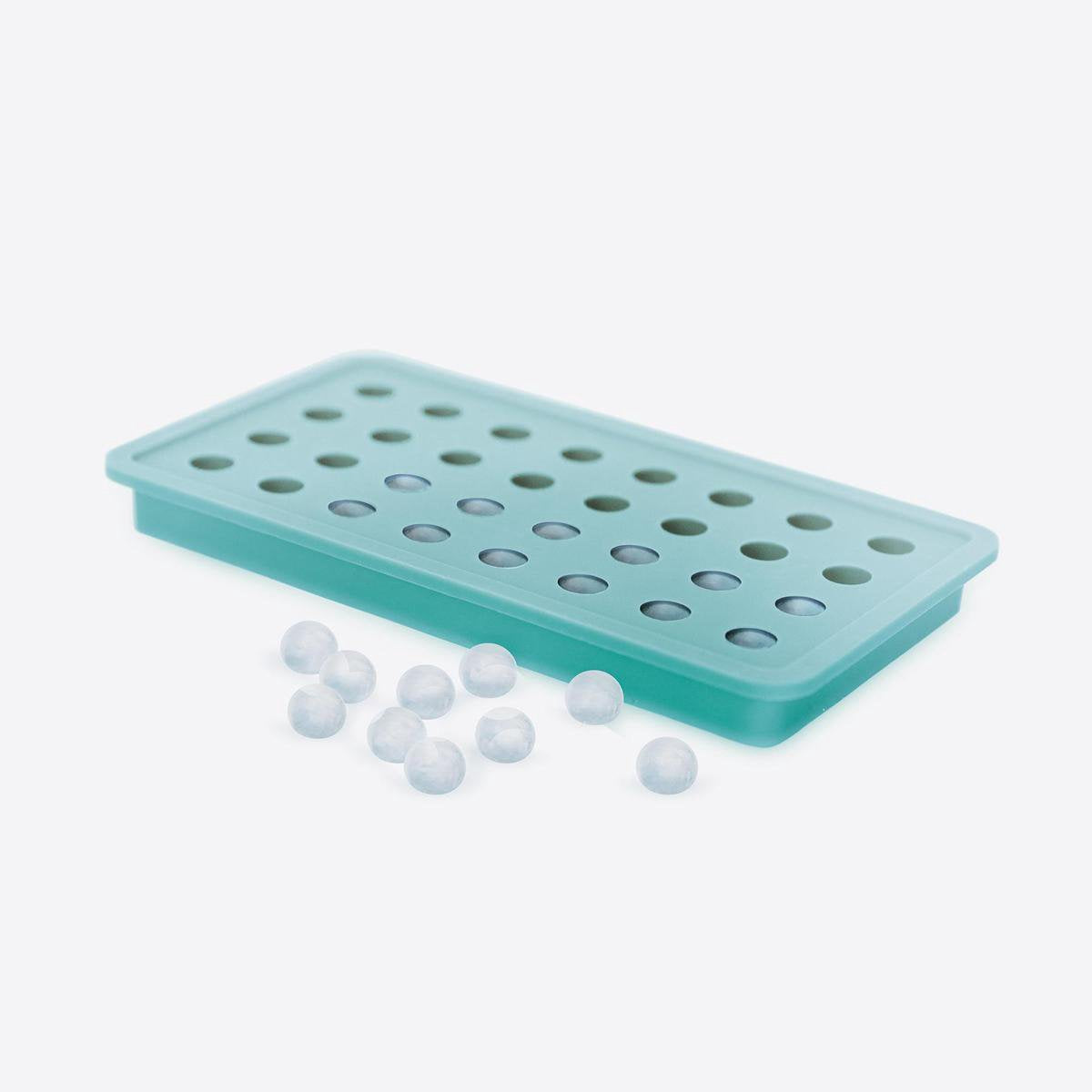 Dotz ijsblokjesvorm - silicone - voor 32 ijsparels - aquablauw