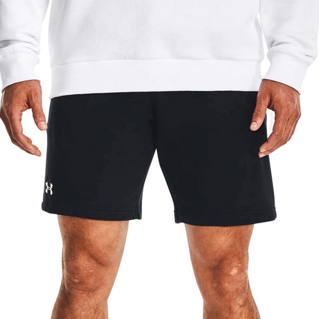 Under Armour UA Rival Fleece Shorts-BLK Pantalon de sport pour hommes - Noir - Blanc