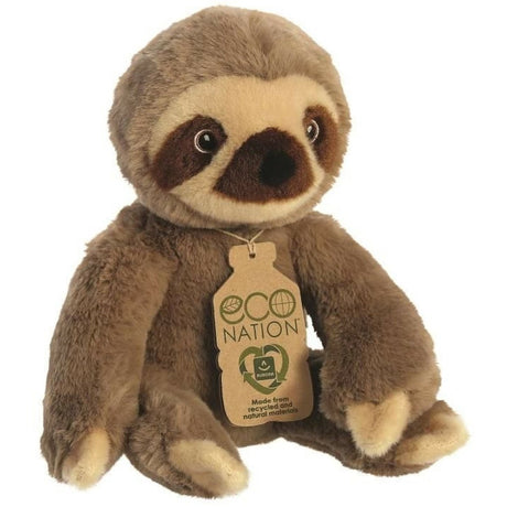 Aurora eco nation peluche paresseux animal en peluche - marron - 24 cm - jouet sur le thème des animaux de la jungle