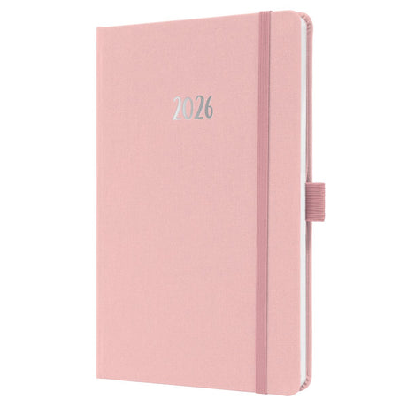 Agenda hebdomadaire Sigel Feel 2026 - format a5 - rose tendre - couverture rigide - si-j6405