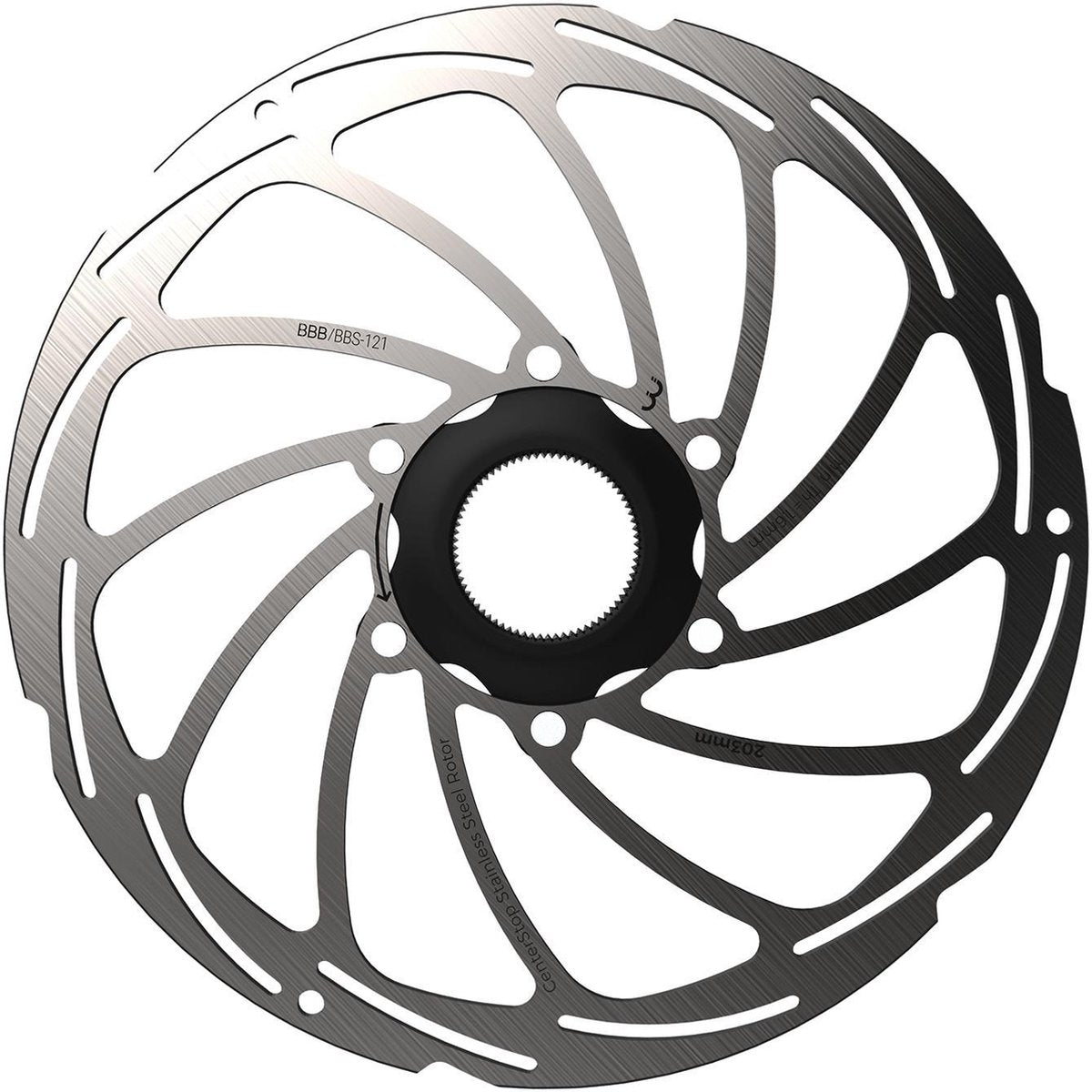 Bbb cycling schijfrem centerstop center lock remschijf bbs-121 - zilver - 203 mm