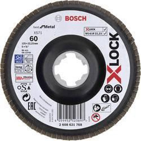 Bosch accessoires x-lock disque à lamelles coudé, plastique ø125mm, g 60, x571, idéal pour le métal - 2608621768