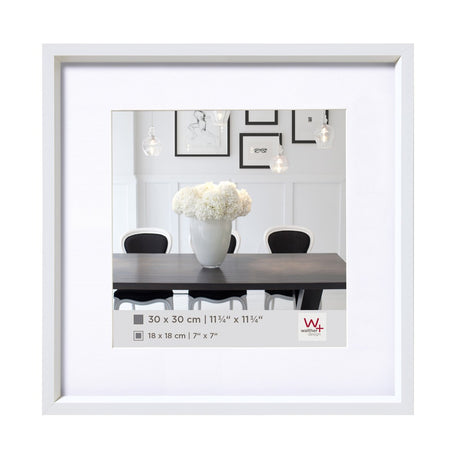 Style Walther en acier - cadre en plastique - format photo 20x20 cm - blanc