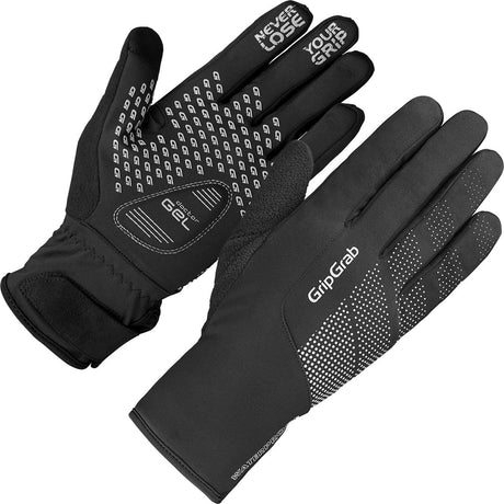 Gripgrab - ride gants de cyclisme d'hiver imperméables à doigts longs imperméables avec rembourrage - unisexe - noir - taille xxl