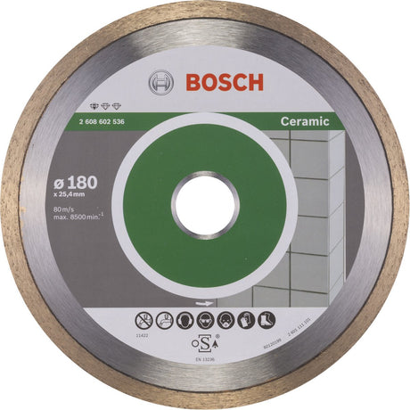 Bosch - disque à tronçonner diamanté standard pour céramique 180 x 25,40 x 1,6 x 7 mm