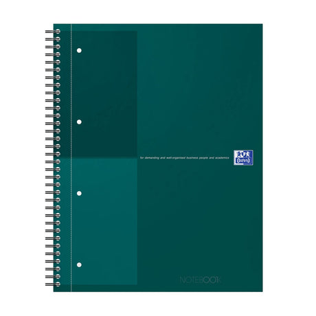 Carnet Oxford international a4+ ligné 4 trous 80 feuilles couverture cartonnée robuste 30 ans vert