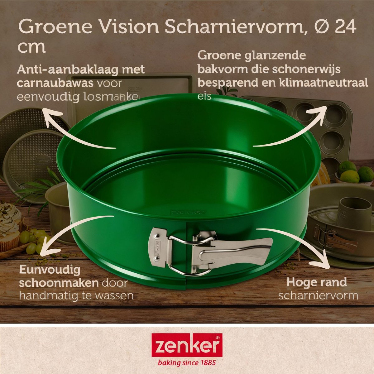 Zenker moule à charnière avec charnière 24 cm vision verte