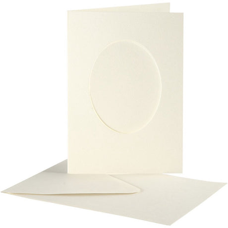 Société créative https : www.ccobby.nl passepartout-cards-oval-size-card-10-5x15-cm-size-envelope-11-5x16-5-cm-off-white-10-set-1-doos