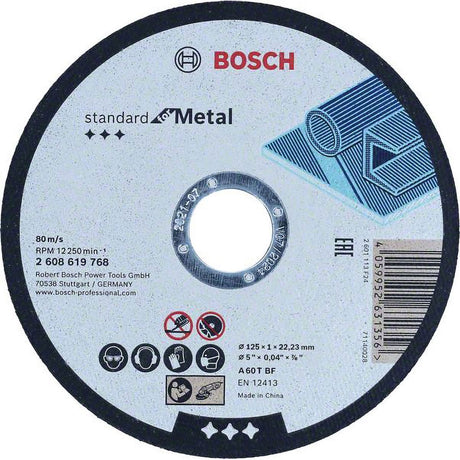 Bosch accessoires disque à tronçonner standard métal 125x1x22,23 - 2608619768