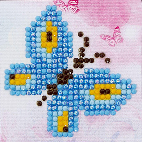 Diamond dotz® Diamond dotz dds.002, kit de peinture diamant 5D original papillon scintillant, paquet de bricolage avec 295 pierres rondes, dotz pour adultes, paquet de loisirs env. 7 x 7 cm pour les enfants à partir de 8 ans