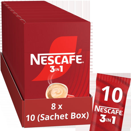 Café instantané Nescafé 3en1 - 8 boîtes x 10 sachets