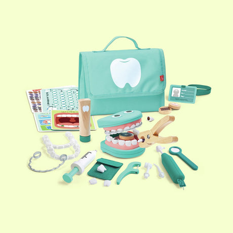Hape Dentiste Play Set - Jeu de rôle 33 pièces avec brosse à dents vibrante, pour les enfants à partir de 3 ans